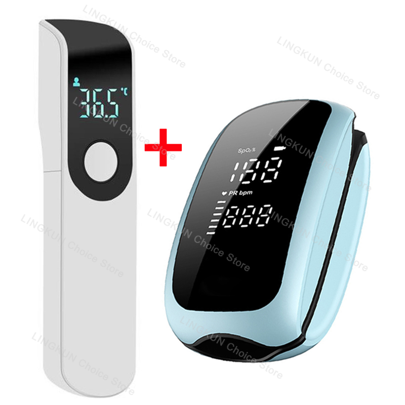 Pulse Oximeter - 充電式酸素濃度計赤外線発熱温度計デジタル LCD 幼児大人非接触レーザー体温耳温度計
